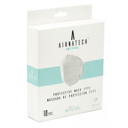 MASCARILLA FFP2 AIRNATECH ANTIVIRAL BLANCA (CAJA 10 UNIDADES). FABRICADA EN ESPAÑA